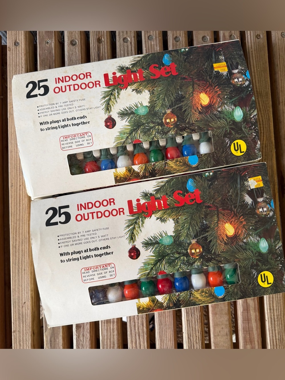 Vintage Christmas Tree Lights Classic 2 Sets 25 Multicolor Indoor Outdoor C7